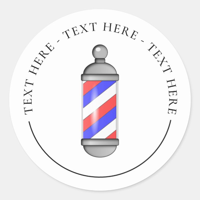 Klassischer Rundaufkleber für Barbershop-Pole Runder Aufkleber (Vorderseite)
