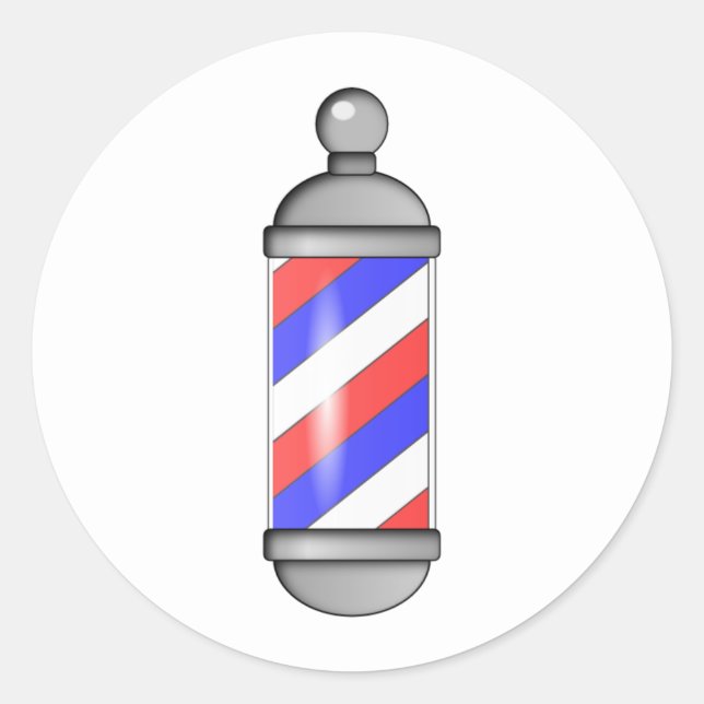 Klassischer Rundaufkleber für Barbershop-Pole Runder Aufkleber (Vorderseite)