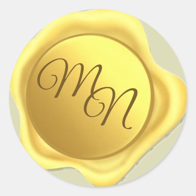 Klassischer Rundaufkleber für das HochzeitGold Wax Runder Aufkleber (Vorderseite)