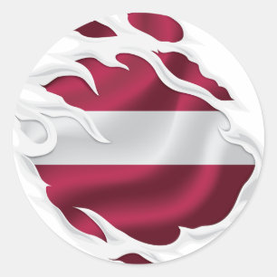 Klassischer Rundaufkleber für die Flagge Lettlands Runder Aufkleber