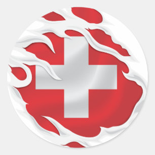Klassischer Rundaufkleber für die Schweizer Rippen Runder Aufkleber
