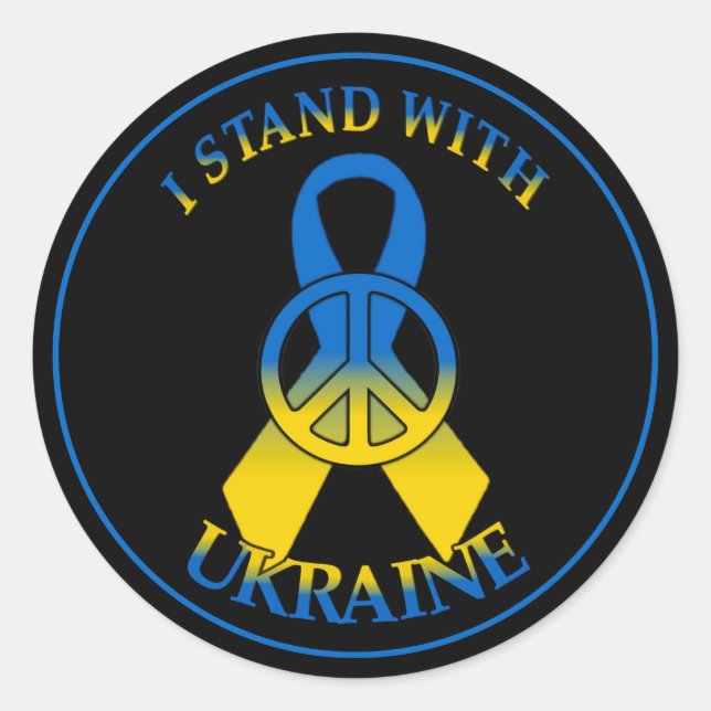 Klassischer Rundaufkleber für die Ukraine Runder Aufkleber (Vorderseite)