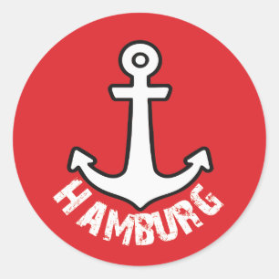Klassischer Rundaufkleber für Hamburger Logos Runder Aufkleber