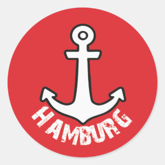 Klassischer Rundaufkleber für Hamburger Logos Runder Aufkleber