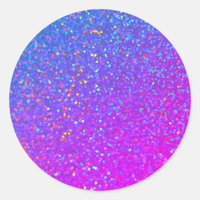 Klassischer Rundaufkleber für holografischen Glitz Runder Aufkleber (Vorderseite)