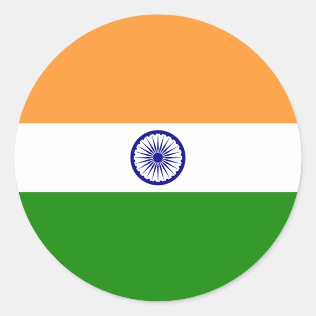 Klassischer Rundaufkleber für indische Flaggen Runder Aufkleber (Vorderseite)