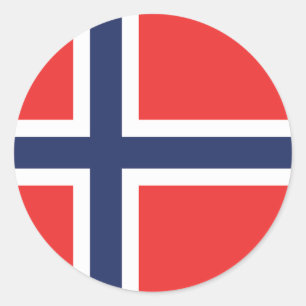 Klassischer Rundaufkleber für norwegische Flaggen Runder Aufkleber