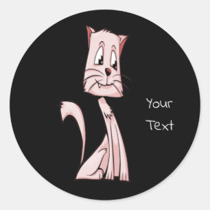 Klassischer Rundaufkleber für rosa Katzen Runder Aufkleber