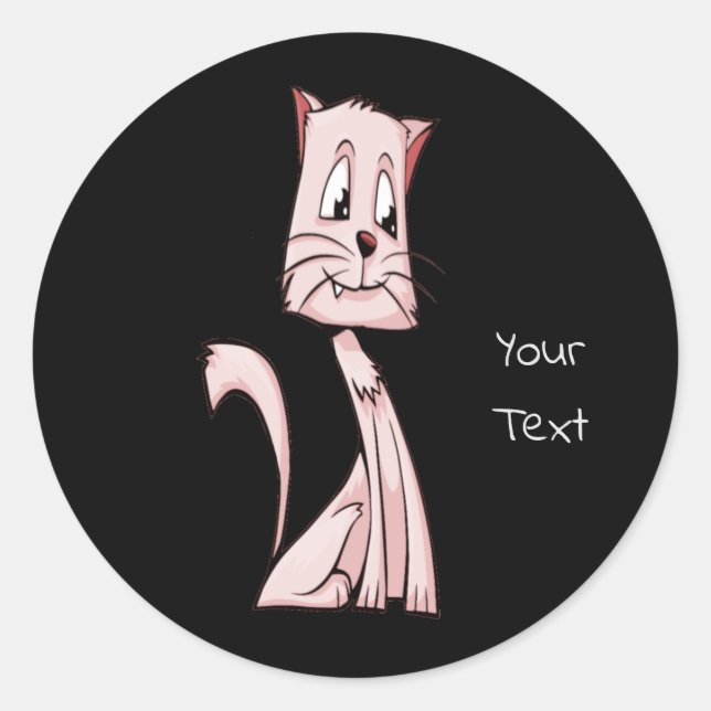 Klassischer Rundaufkleber für rosa Katzen Runder Aufkleber (Vorderseite)
