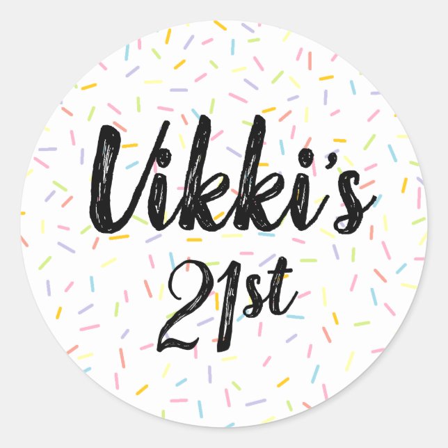 Klassischer Rundaufkleber für Sprinkle-Design Runder Aufkleber (Vorderseite)