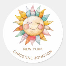 Klassischer Rundaufkleber für Sun-Logo