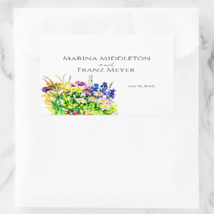 Klassischer Rundaufkleber für Wildsommer-Blume Rechteckiger Aufkleber