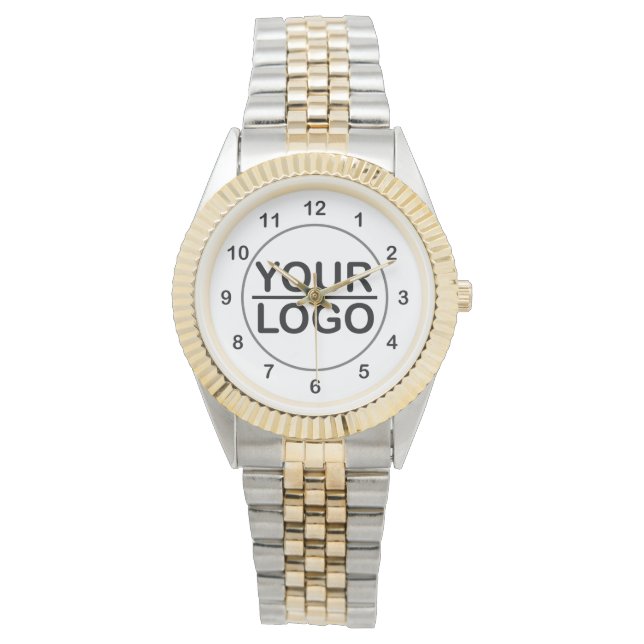 Klassischer Rundaufkleber mit individuellem Logo A Armbanduhr (Vorderseite)