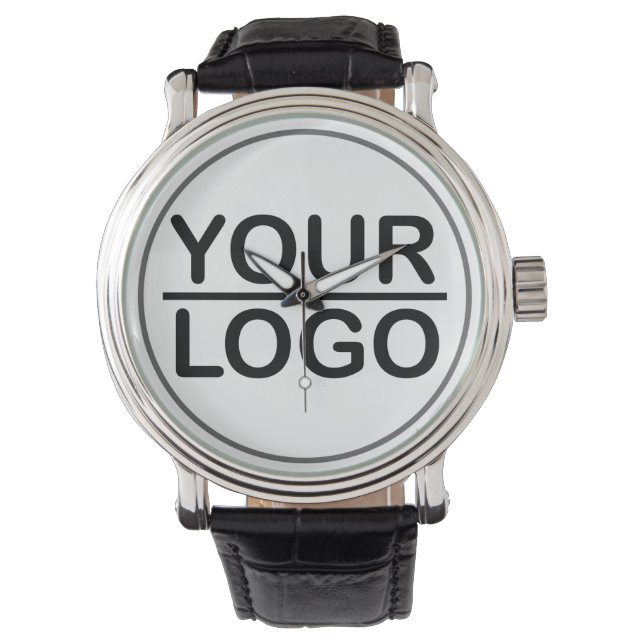 Klassischer Rundaufkleber mit individuellem Logo Armbanduhr (Vorderseite)