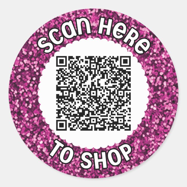 Klassischer Rundaufkleber mit QR-Code scannen Runder Aufkleber (Vorderseite)