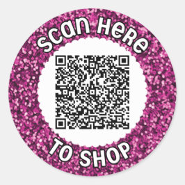 Klassischer Rundaufkleber mit QR-Code scannen Runder Aufkleber