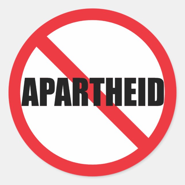 Klassischer Rundaufkleber "NO APARTHEID" Runder Aufkleber (Vorderseite)