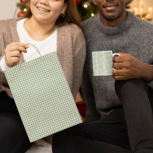 Klassischer Rustikaler Weihnachtsgrün Kariert Tart Kleine Geschenktüte