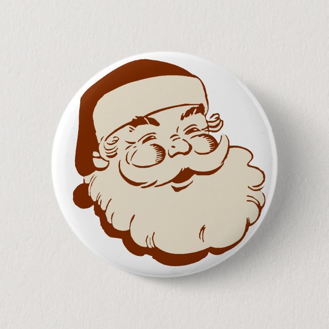 Klassischer Santa-Anstecker Button (Vorderseite)