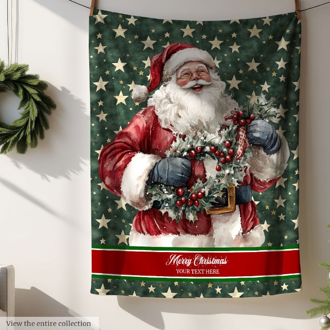 Klassischer Santa Claus Blanket in trendigen Farbe Fleecedecke (Classic Santa Claus Blanket in Trendy Colors)
