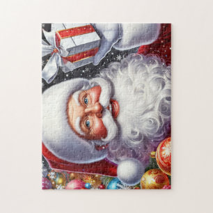 Klassischer Santa mit Gegenwart und Ornamenten