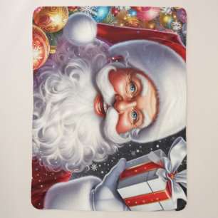 Klassischer Santa mit Gegenwart und Ornamenten Sherpadecke