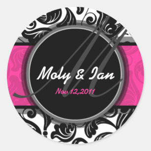 Klassischer Save the Date Hochzeitsticker A005 Runder Aufkleber