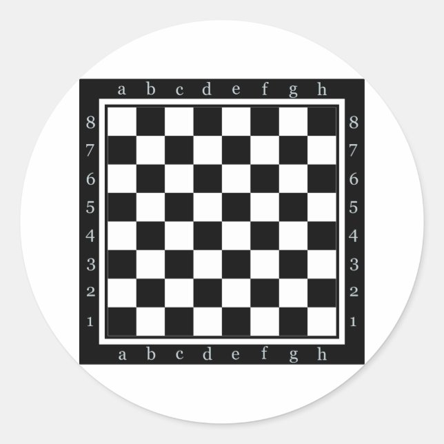 klassischer Schachtisch Runder Aufkleber (Vorderseite)