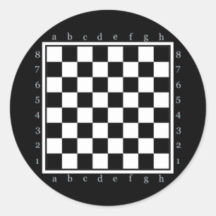 klassischer Schachtisch, Schach oder verlass Runder Aufkleber