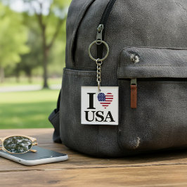 Klassischer Schlüsselanhänger "I ❤️ USA"