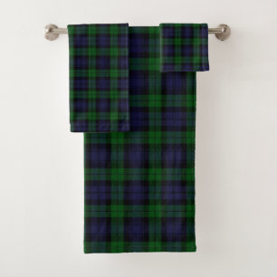 Klassischer schottischer Black Watch Tartan Plaid Badhandtuch Set