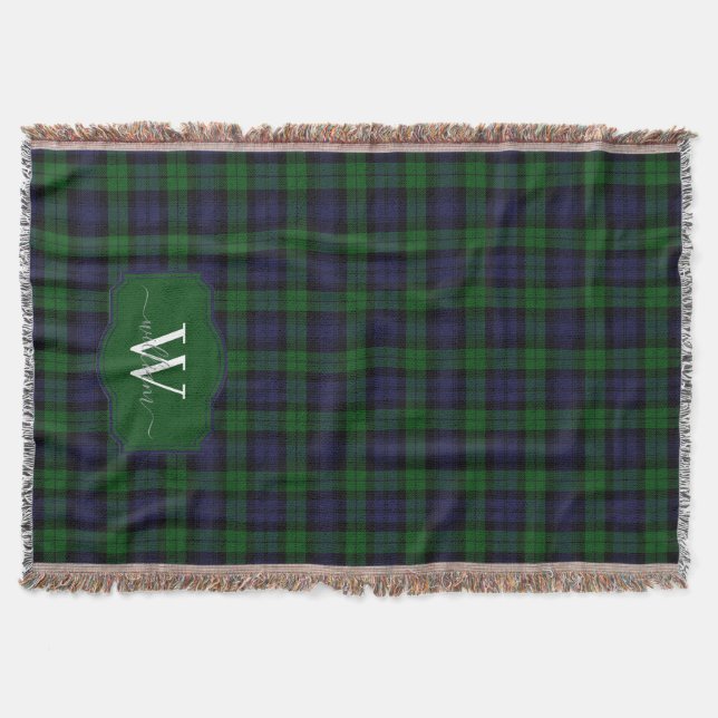 Klassischer schottischer Black Watch Tartan Plaid  Decke (Vorderseite)