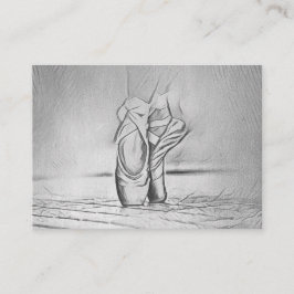 Klassischer Schwarz-Weiß Ballet Shoes Dancer Visitenkarte
