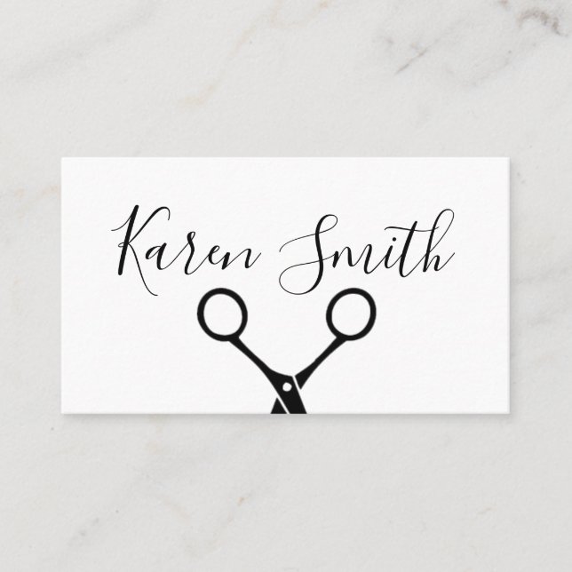 Klassischer Schwarz-weiß / Salon Stylist Visitenkarte (Vorderseite)