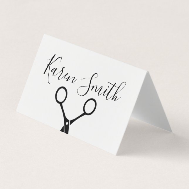Klassischer Schwarz-weiß / Salon Stylist Visitenkarten (Vorderseite)
