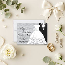 Klassischer Schwarz-weißer Eleganter Brautgarten RSVP Karte