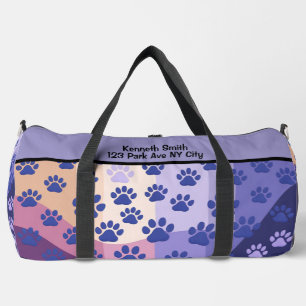 Klassischer schwarzer Pfotenabdruck Weiße Monogram Duffle Bag