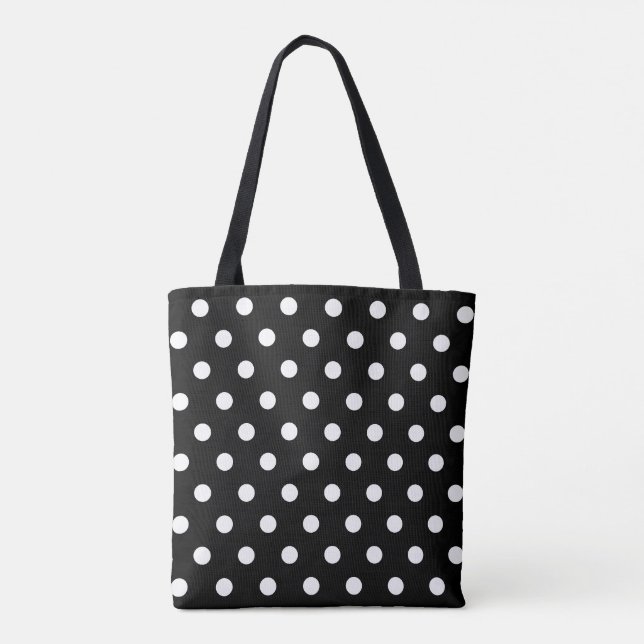 Klassischer schwarzer Polka Dot Tasche (Rückseite)