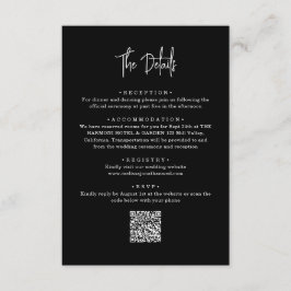 Klassischer schwarzer QR-Code Handgeschriebenes Sk Begleitkarte