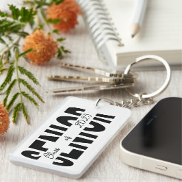 Klassischer schwarzer Rang personalisiert Schlüsselanhänger