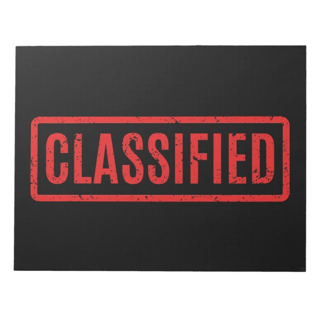 Klassischer schwarzer Stempel Notizblock (Vorderseite)