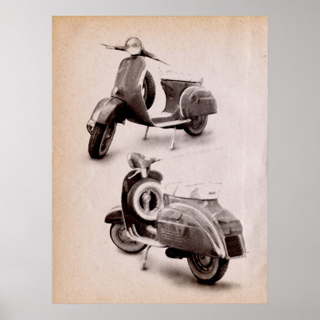 Klassischer Scooter 1969 Poster (Vorne)