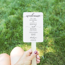 Klassischer Script-Hochzeitsprogrammentlüfter Fächer