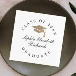 Klassischer Script Schwarz-Weiß-Abschluss Serviette