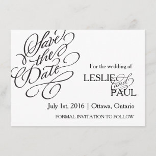 Klassischer Scroll-Schriftart Save the Date