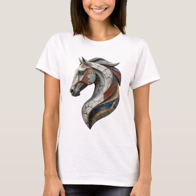 Klassischer Silber ABSTRACT ART Kunstdruck T-Shirt (Vorderseite)