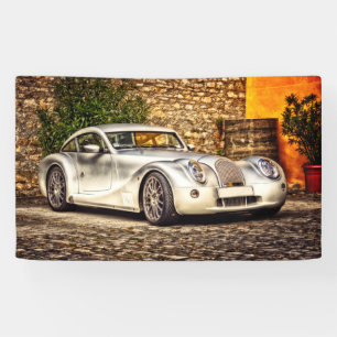 Klassischer Silbersportwagen Banner