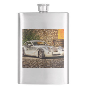 Klassischer Silbersportwagen Flachmann