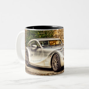 Klassischer Silbersportwagen Zweifarbige Tasse