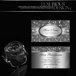 Klassischer Silver Glitzer Sparkle Diamonds dekora Visitenkarte